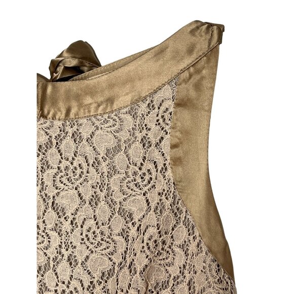 Alexia Admor Tan Lace Sheath Mini Dress S Cocktail Evening - Picture 6 of 8